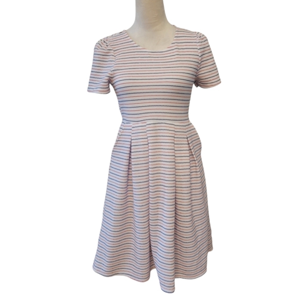 Draper James Red, White & Blue Striped‎ Terry Knit Dress Size Small